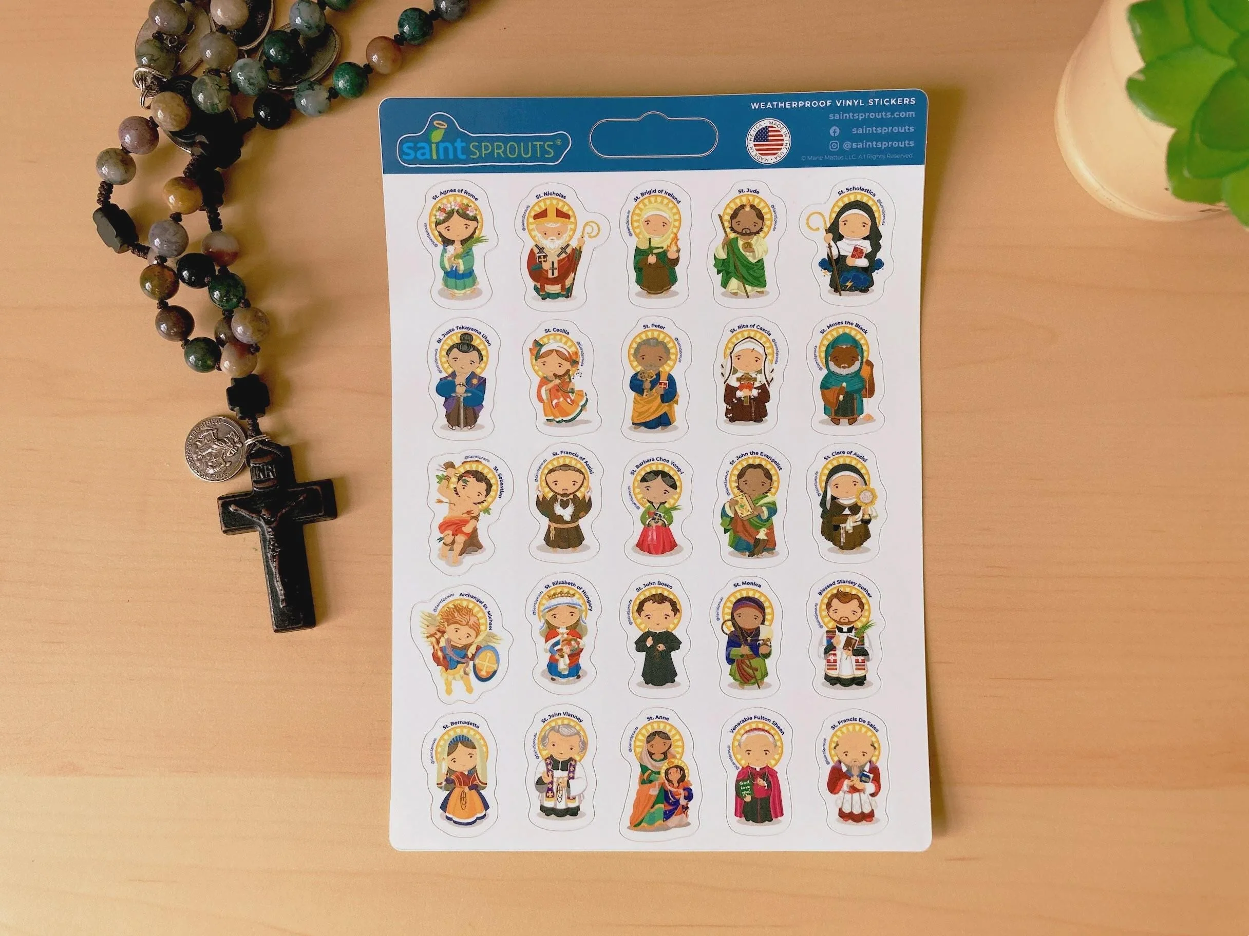 100 Saint Stickers Catholic Sticker Sheets - VERSIONS 1, 2, 3, 4 - Image 3