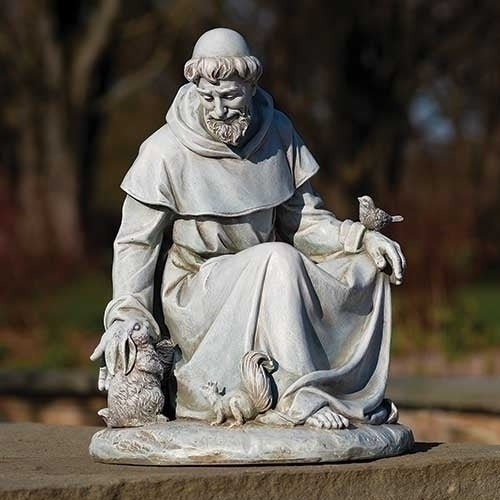 16.75"H St Francis Garden Statue with Bunny - Image 2