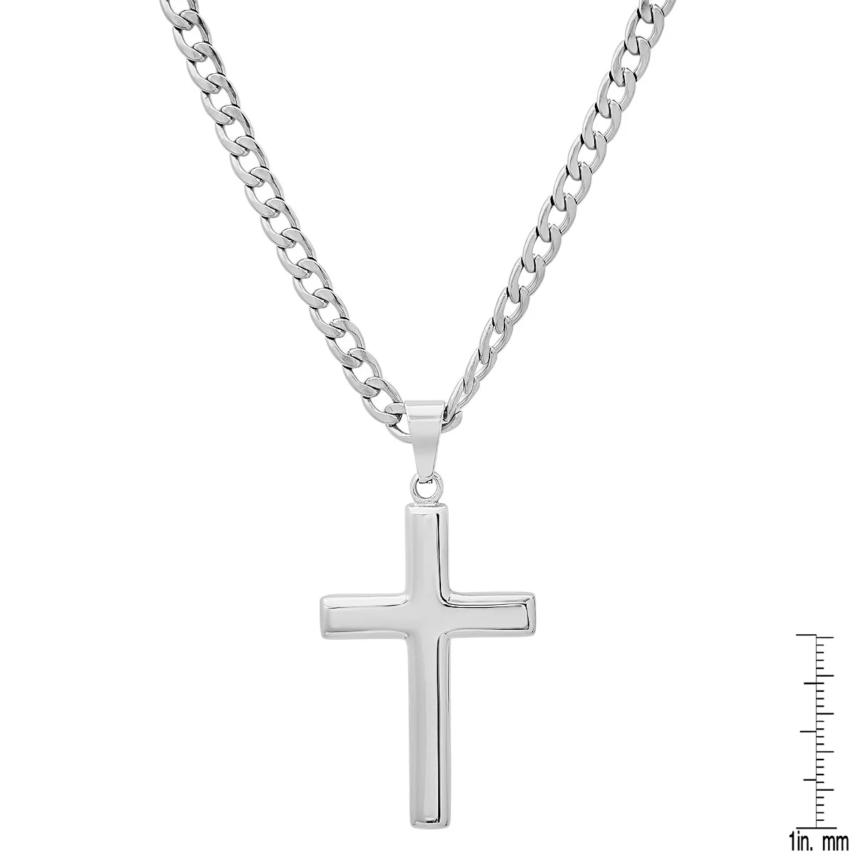 18K Gold Plated Stainless Steel Plain Flat Cross Pendant - Image 3