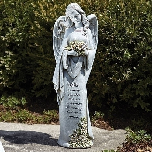 22.75"H Memorial Angel with Flower Garden Statue - Image 2