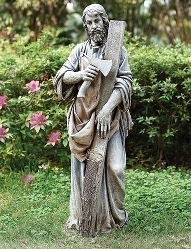 35.75"H St Joseph the Worker Garden Statue - Image 2
