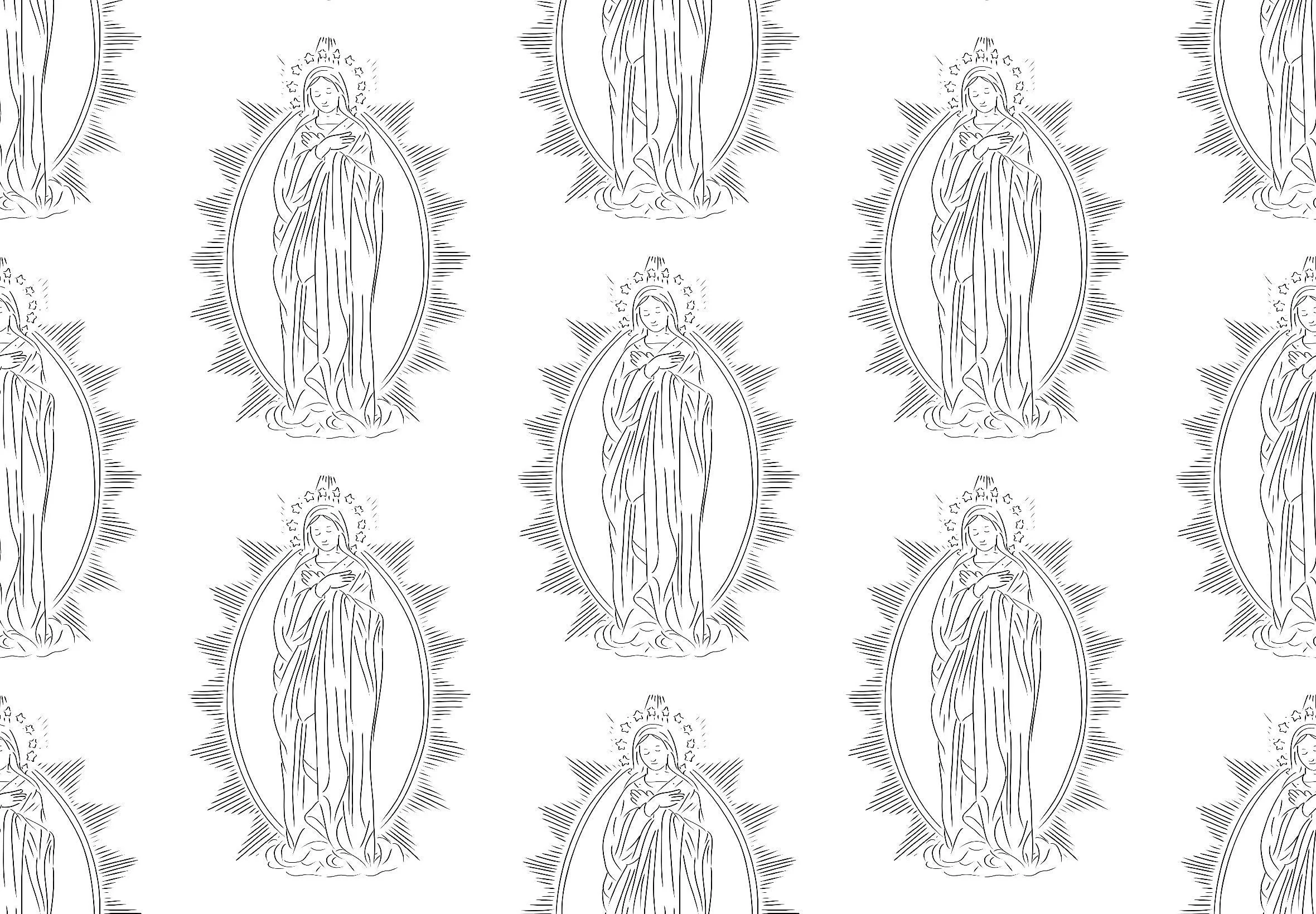 Mary Wrapping Paper Sheets - White