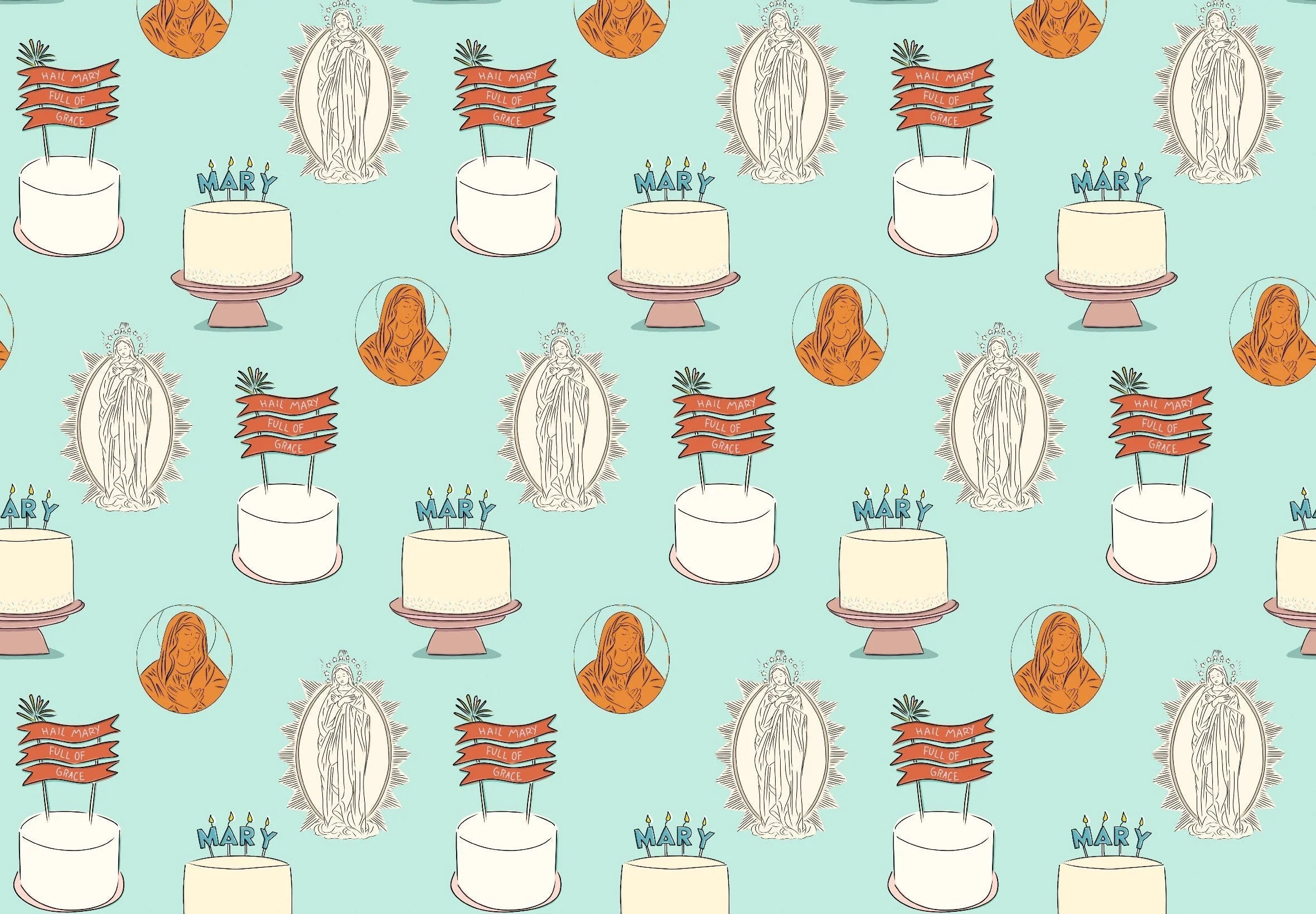 The Nativity of Mary Wrapping Paper Sheets - Image 2