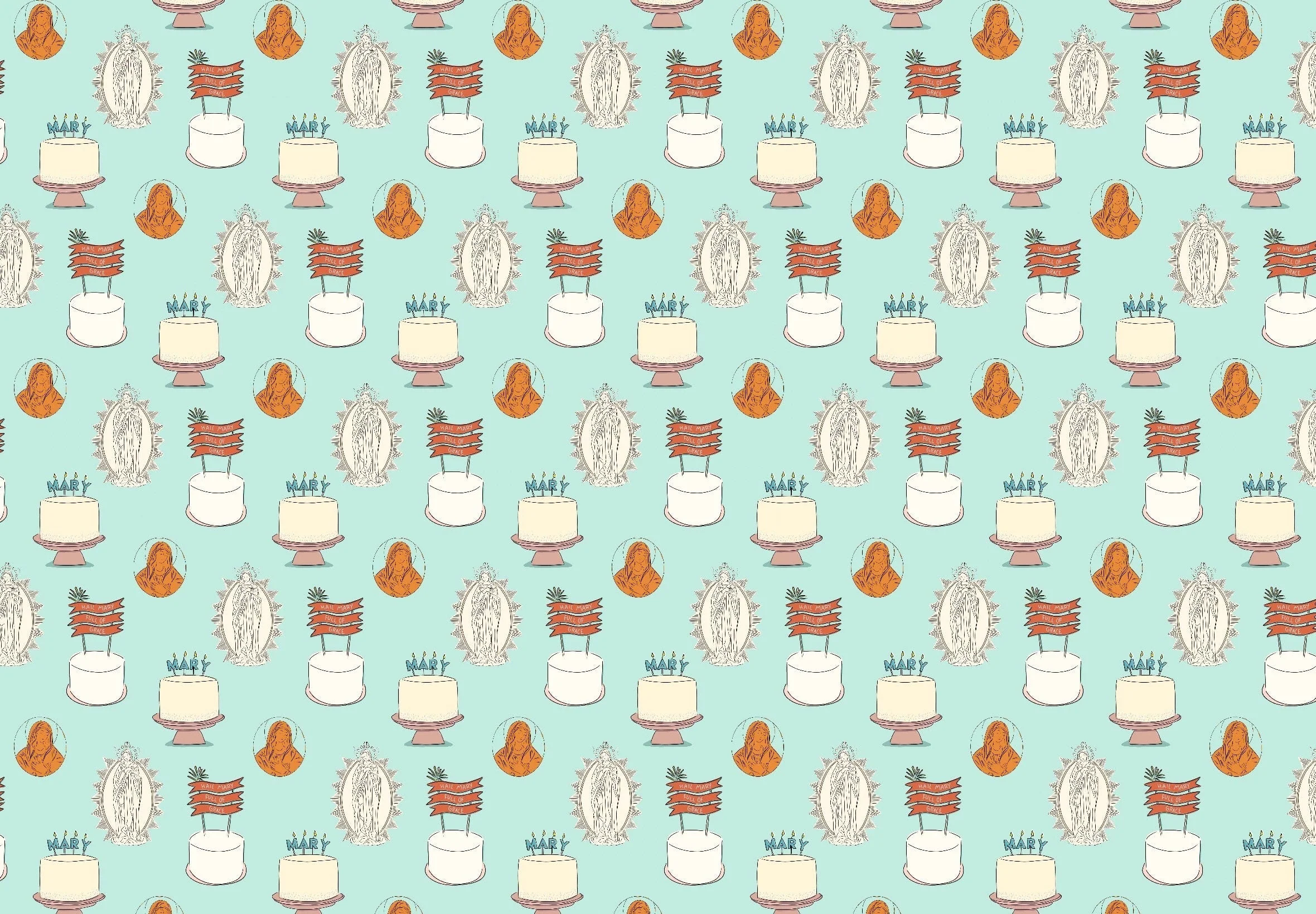 The Nativity of Mary Wrapping Paper Sheets - Image 3