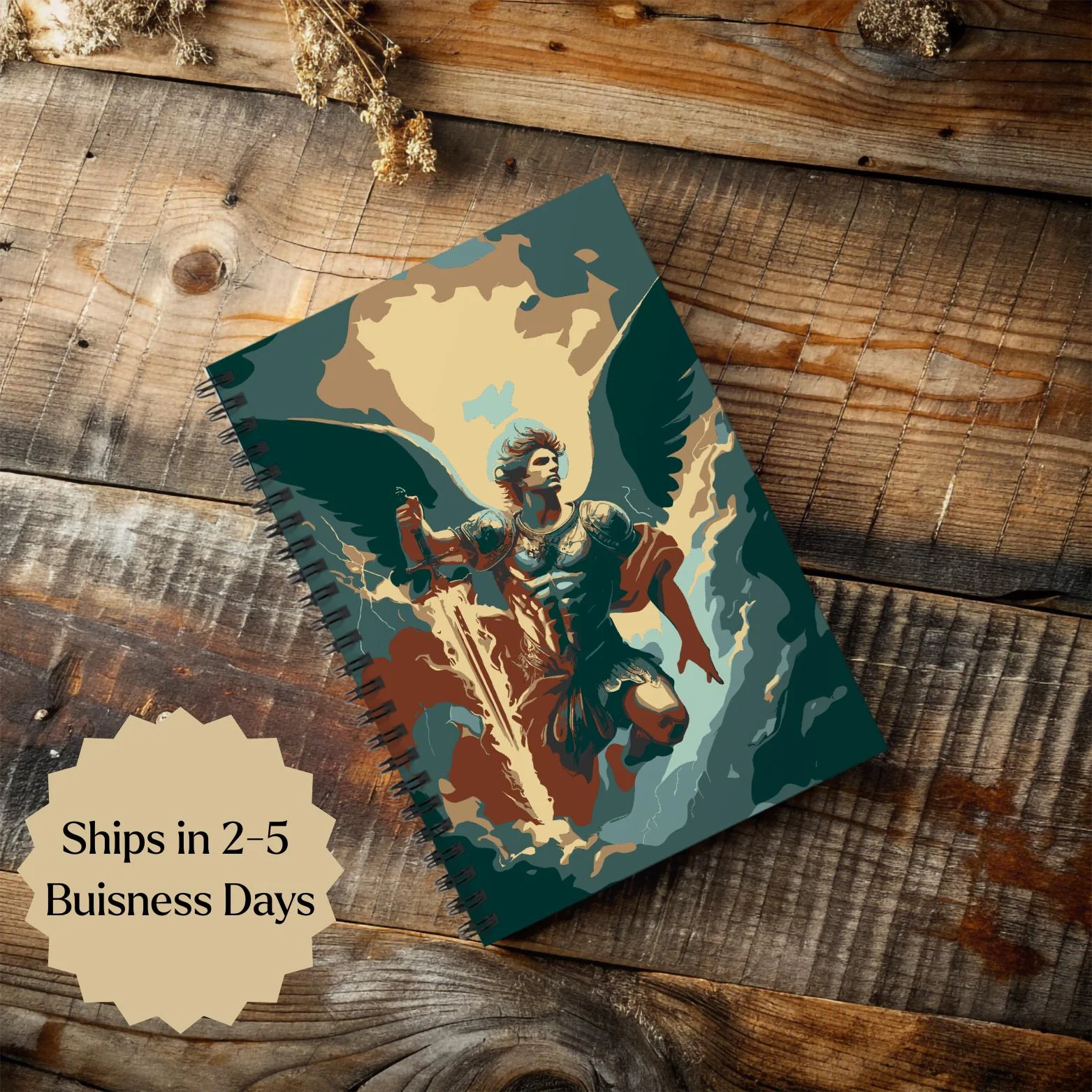 Archangel Michael Journal Spiral Bound Notebook - Image 2
