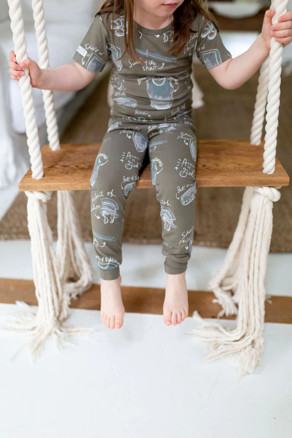 Armor of God Green PJ Short Sleeve & Pants Set Bamboo - Image 4