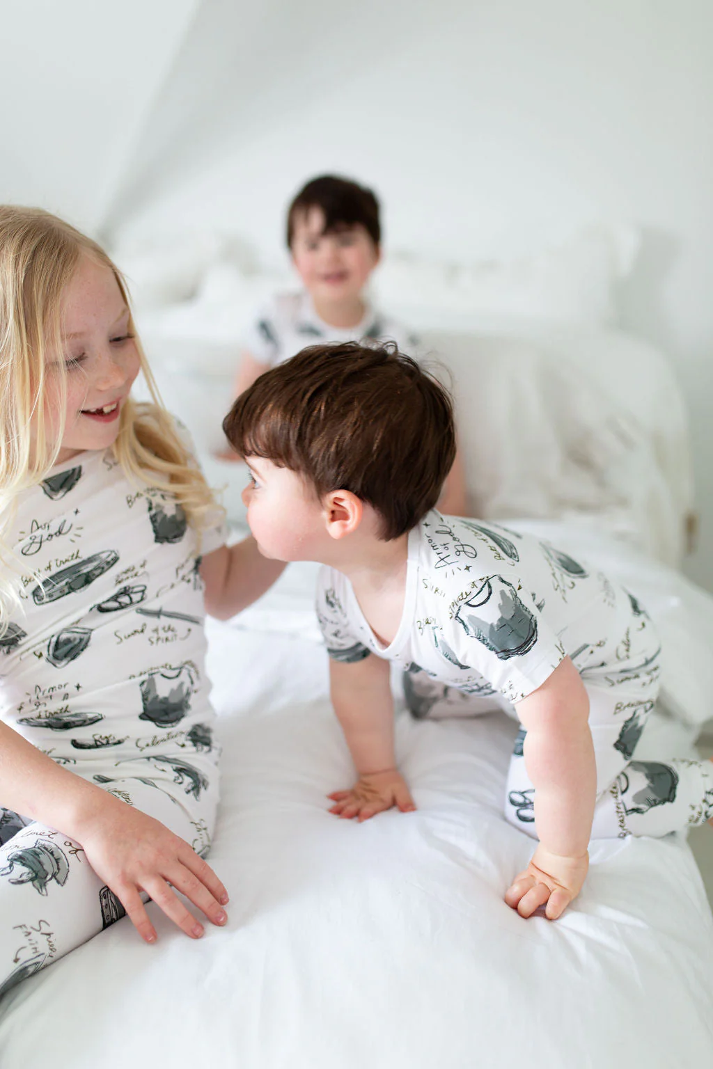 Armor of God White PJ Short Sleeve & Pants Set Bamboo - Image 5