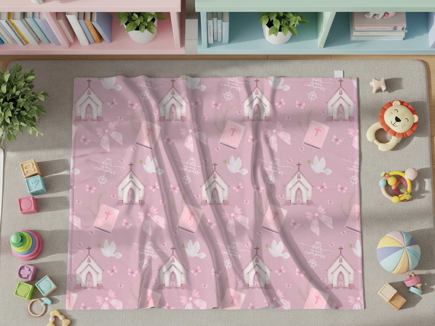 Bible Is Our Compass Swaddle Blanket - Image 3