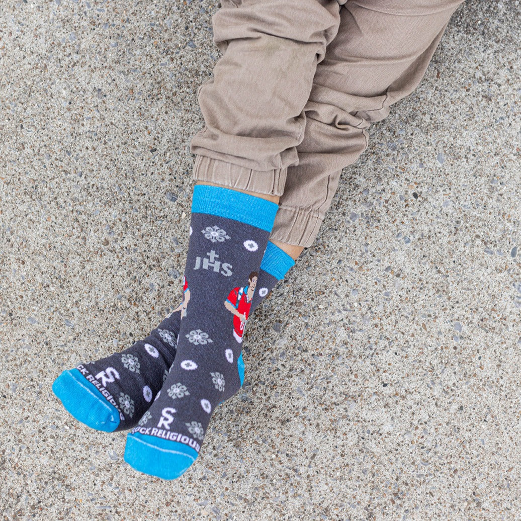 Bl. Carlo Acutis Eucharist Kids Socks - Image 5