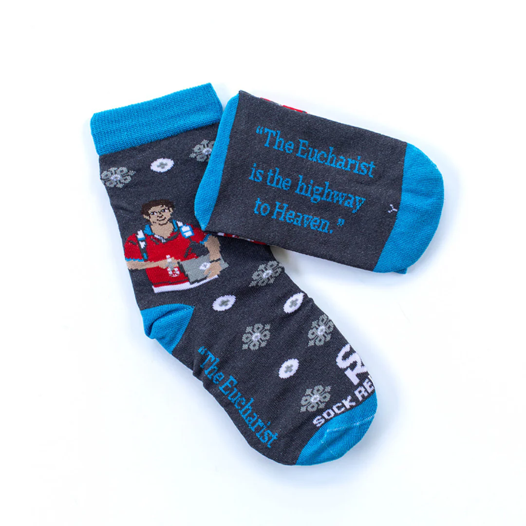 Bl. Carlo Acutis Eucharist Kids Socks - Image 7