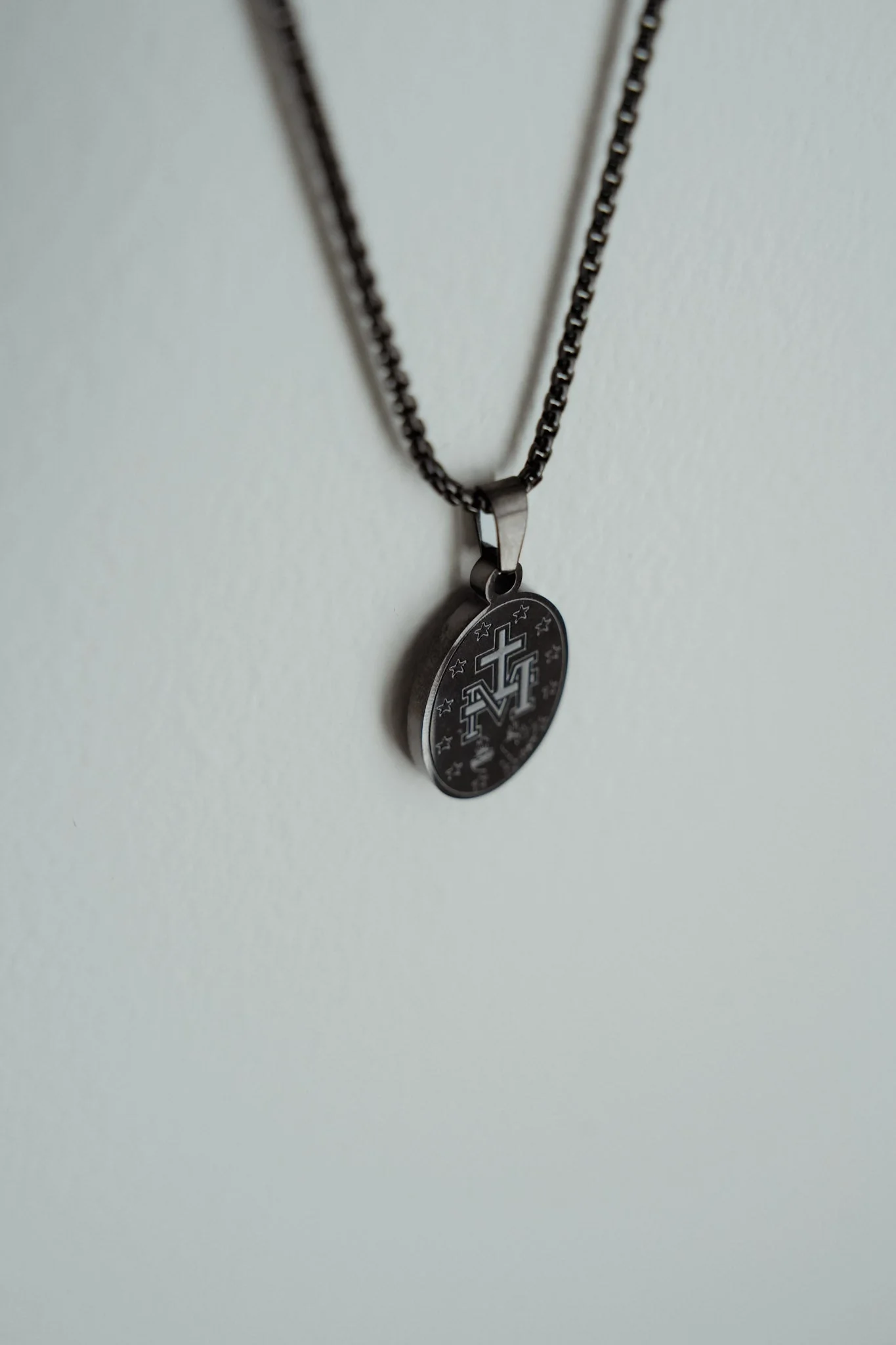 Black Miraculous Medal for Men - Image 5