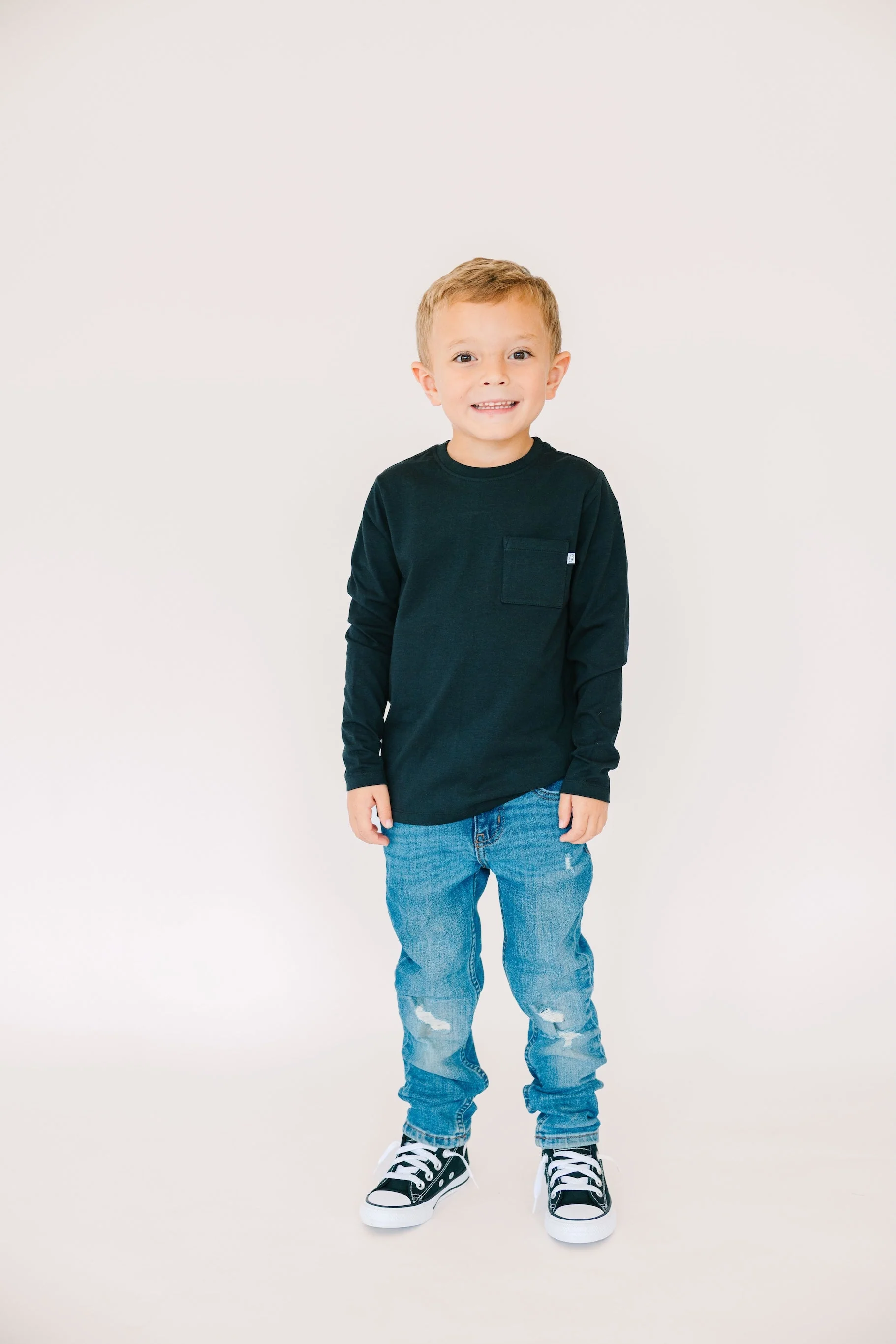 Black Prayer Pocket Long Sleeve Shirt Cotton - Image 5