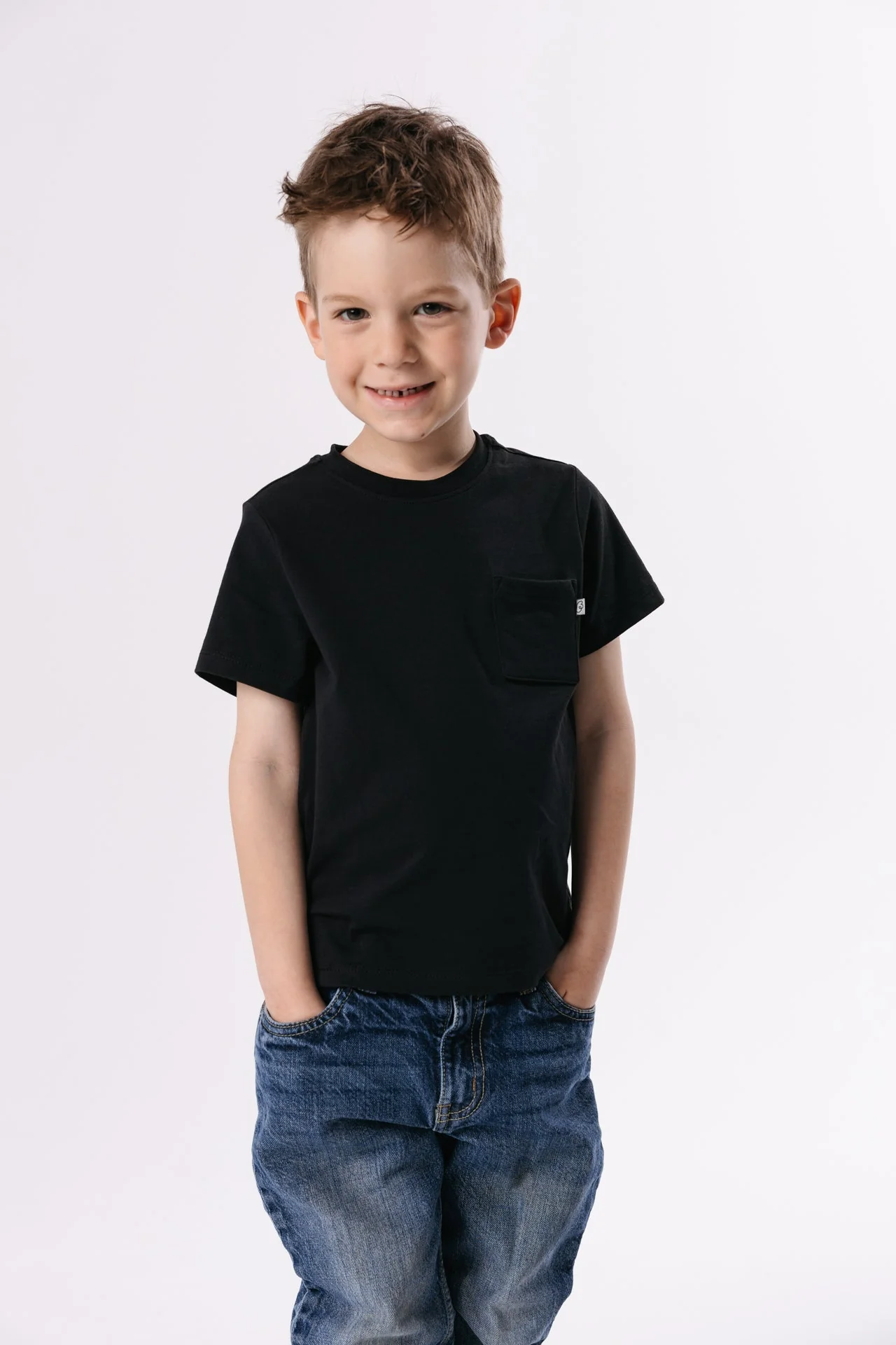 Black Prayer Pocket Short Sleeve T-Shirt Cotton - Image 2