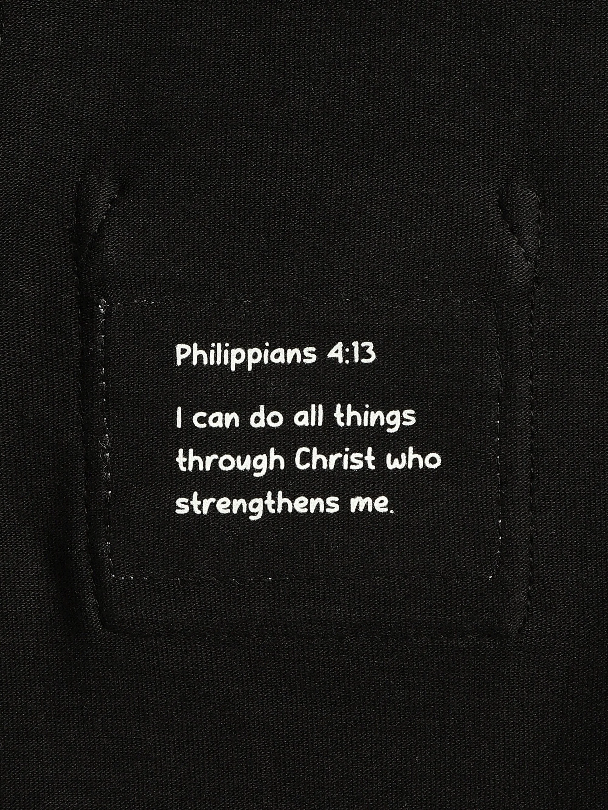 Black Prayer Pocket Short Sleeve T-Shirt Cotton - Image 4
