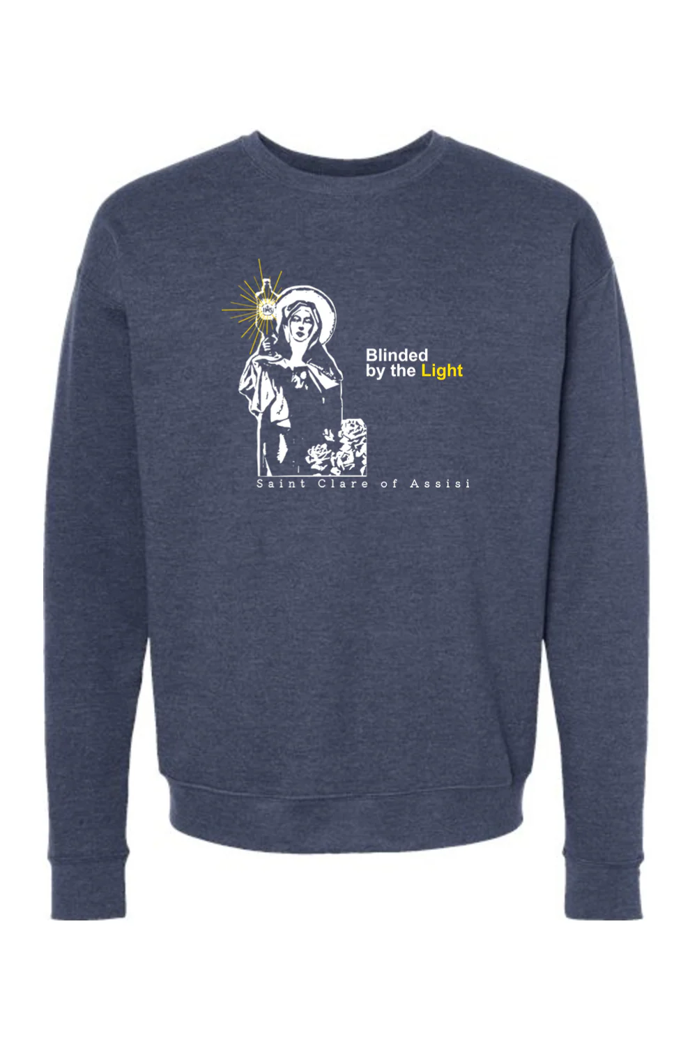 Blinded by the Light - St. Clare of Assisi Crewneck Sweatshirt - Image 5