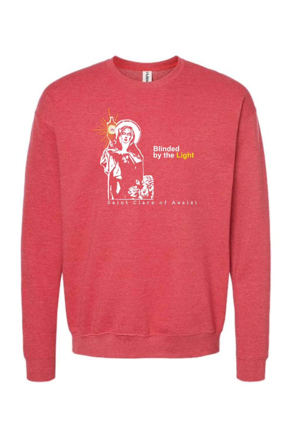 Blinded by the Light - St. Clare of Assisi Crewneck Sweatshirt - Image 6