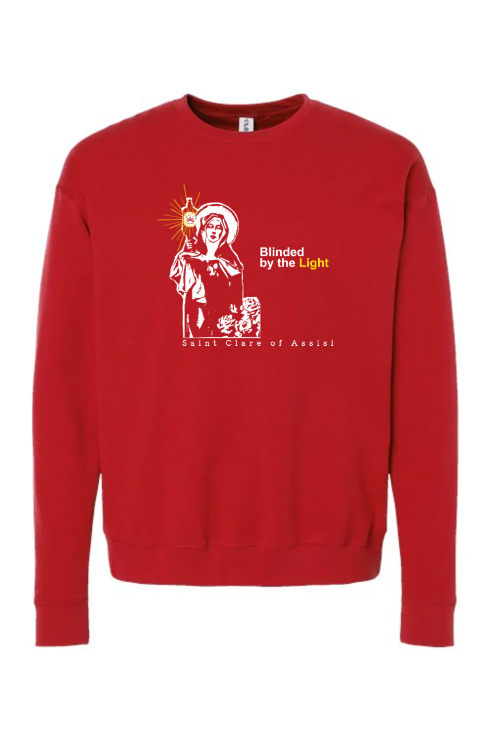 Blinded by the Light - St. Clare of Assisi Crewneck Sweatshirt - Image 8