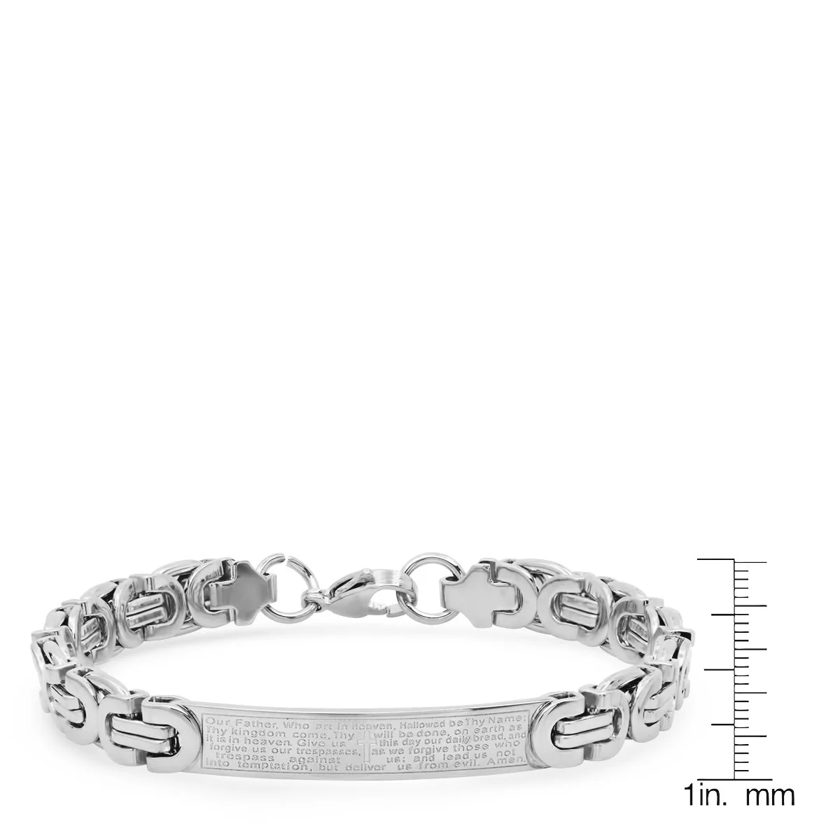 Byzantine Link Our Father English Prayer Id Bracelet - Image 3