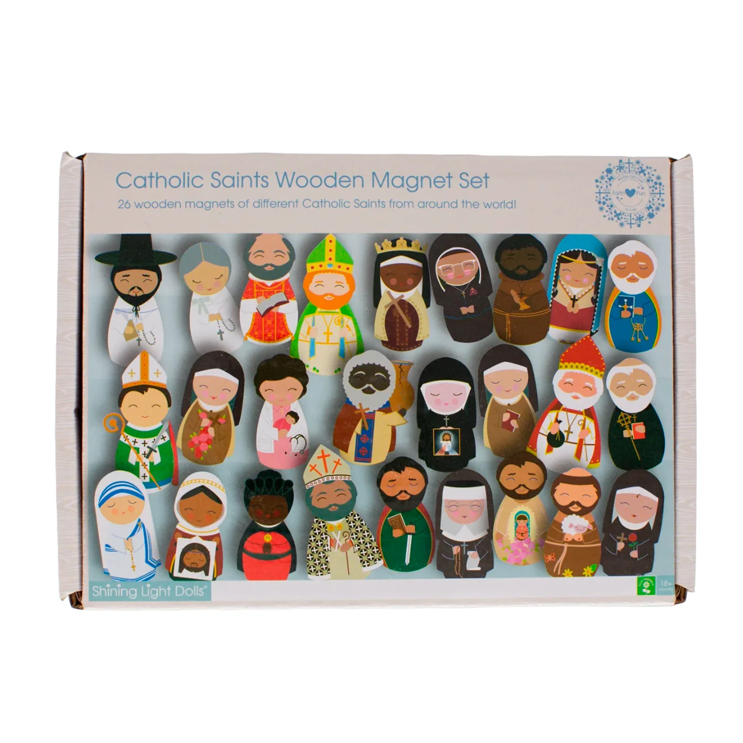 Catholic Saints Wooden Magnet Set