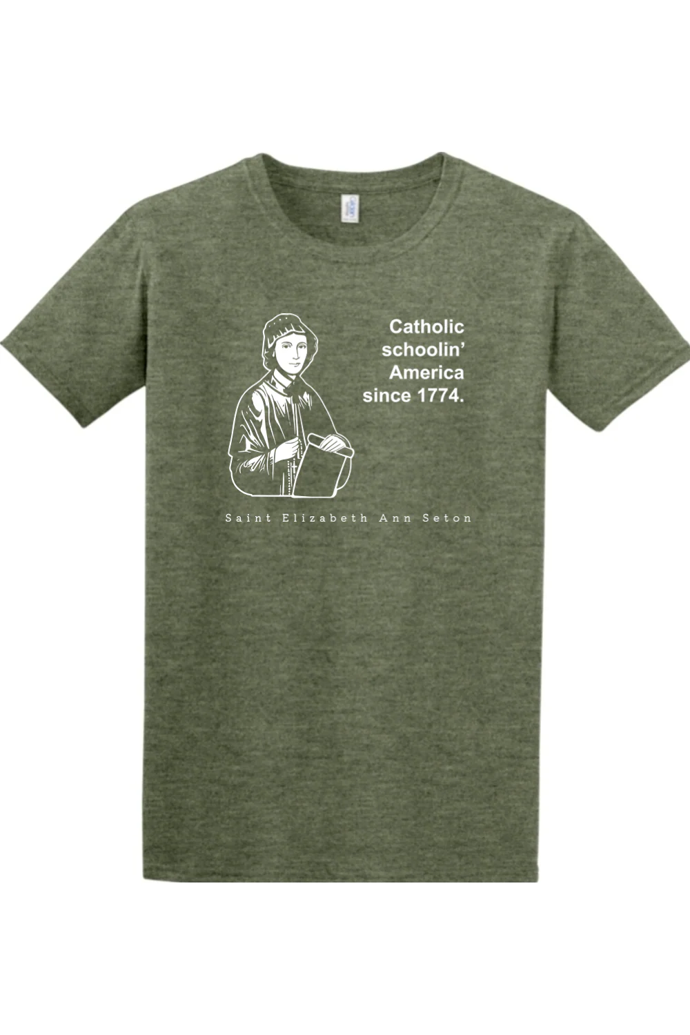 Catholic Schoolin' - St. Elizabeth Ann Seton Adult T-Shirt - Image 3
