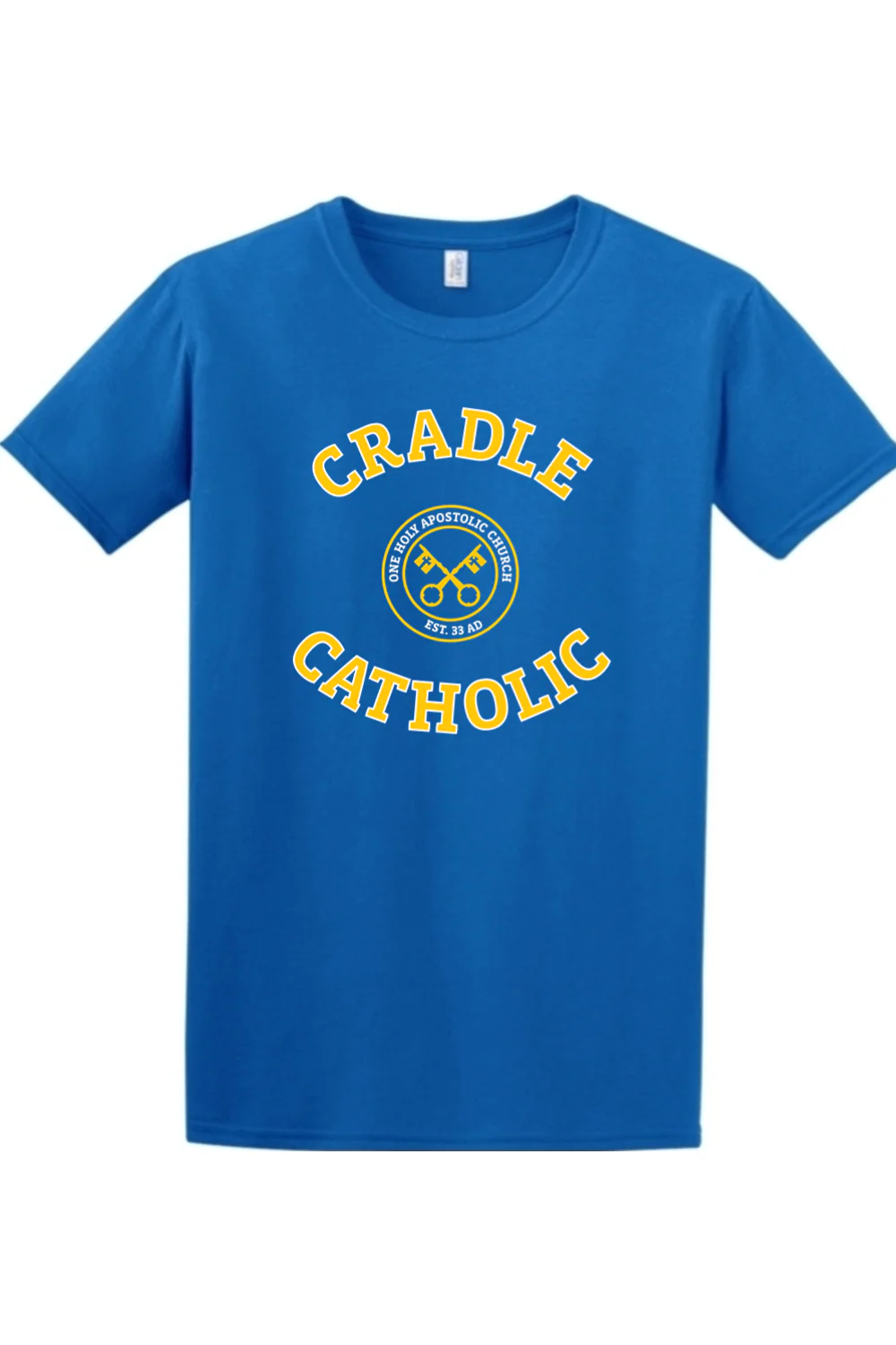 Cradle Catholic Block Adult T-Shirt - Image 3