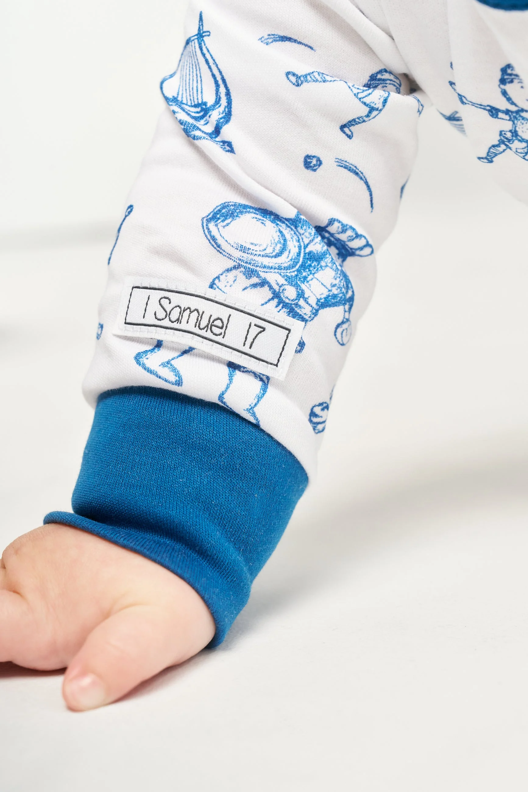 David & Goliath Blue PJ Footed Onesie Cotton - Image 4