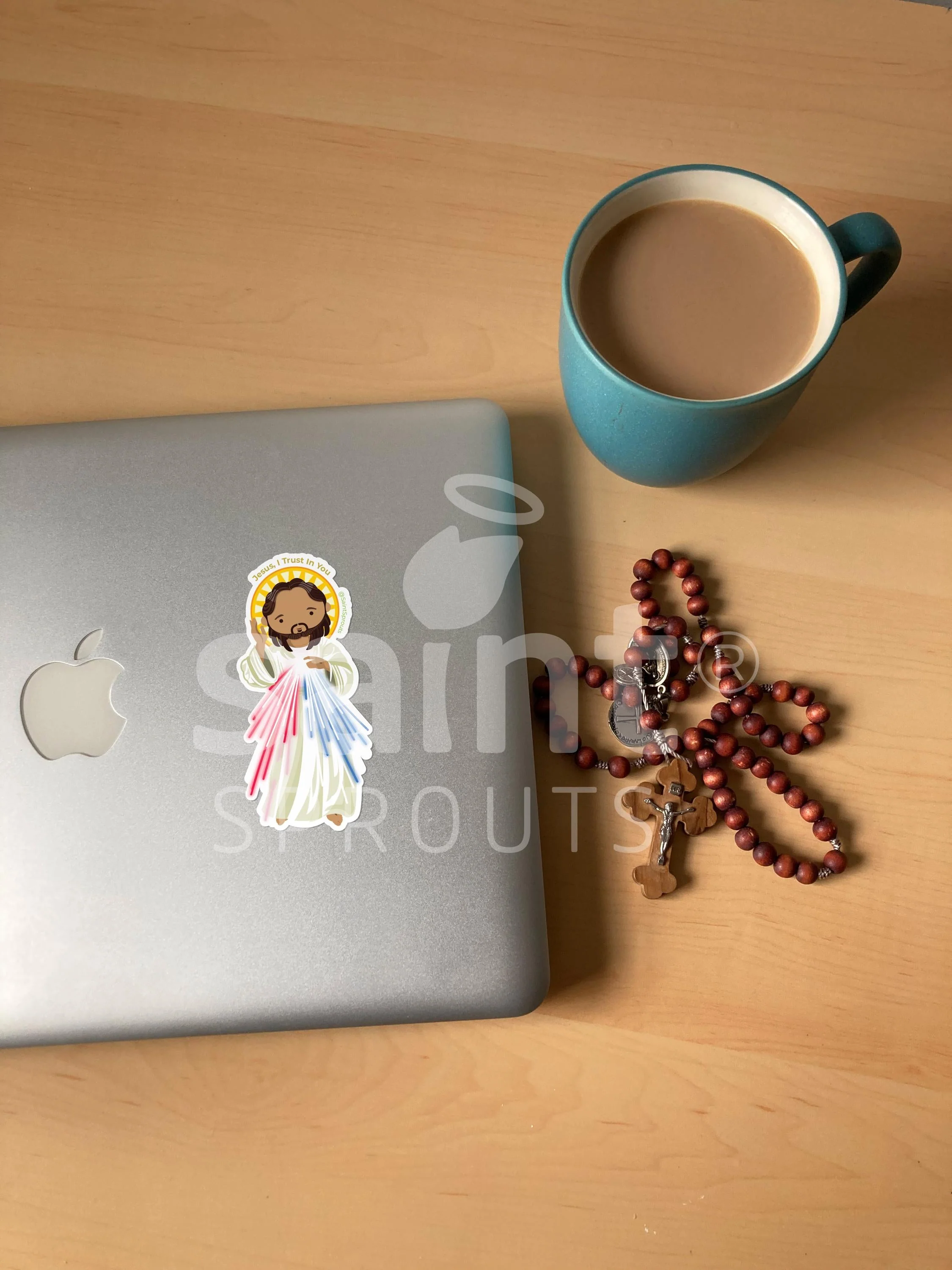 Divine Mercy of Jesus Sticker – "Jesus, I Trust in You" - Image 2