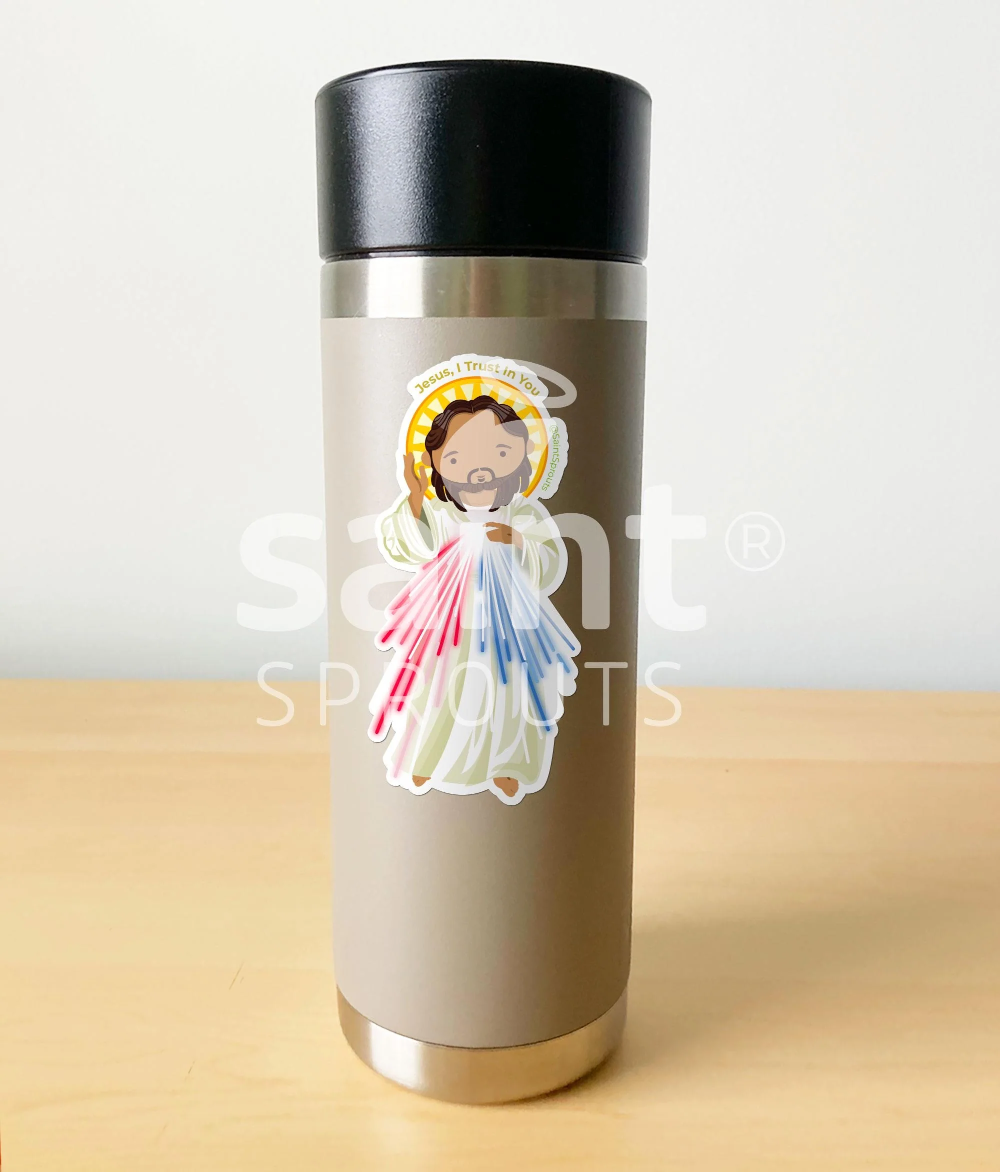 Divine Mercy of Jesus Sticker – "Jesus, I Trust in You" - Image 3