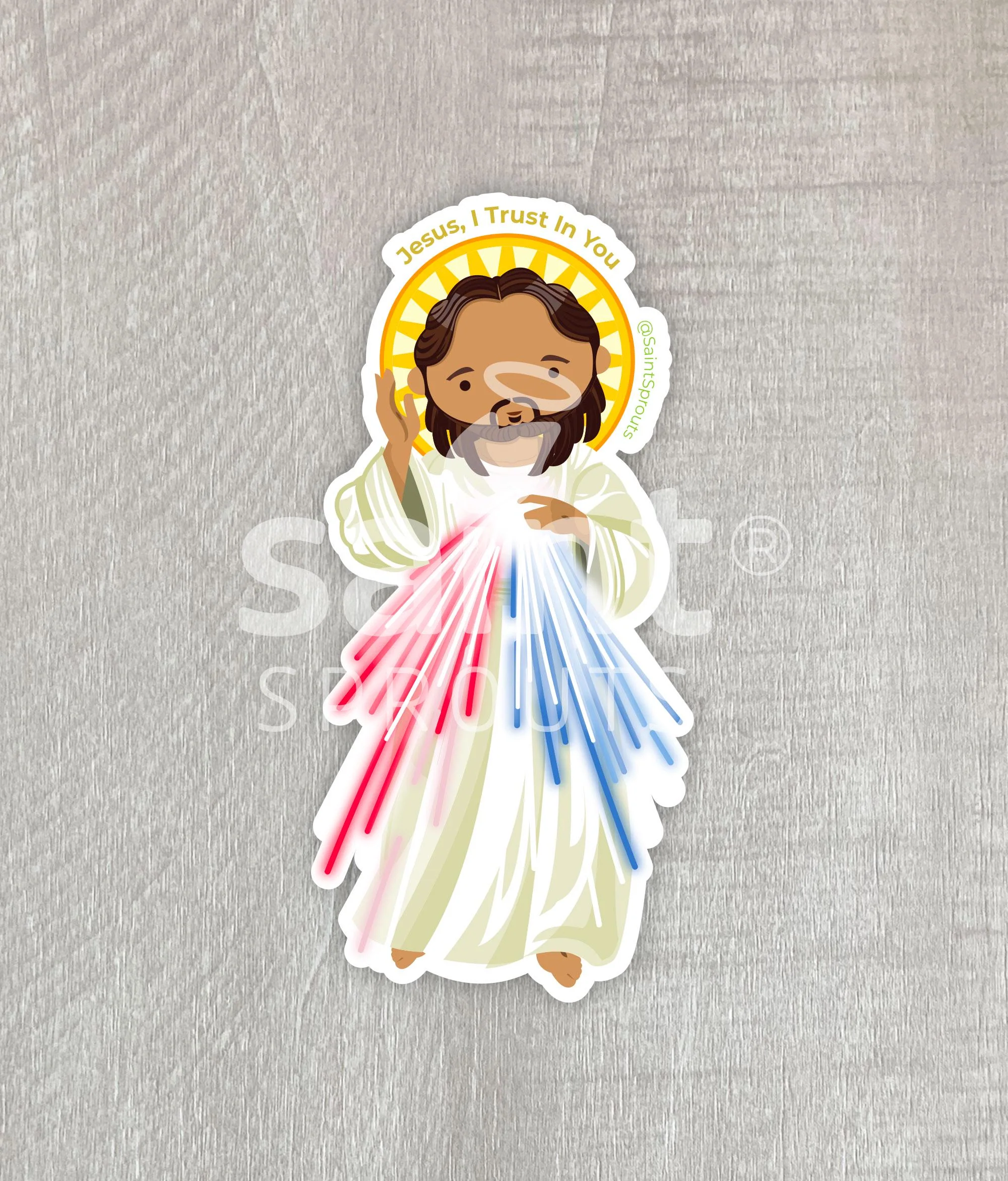 Divine Mercy of Jesus Sticker – "Jesus, I Trust in You" - Image 4