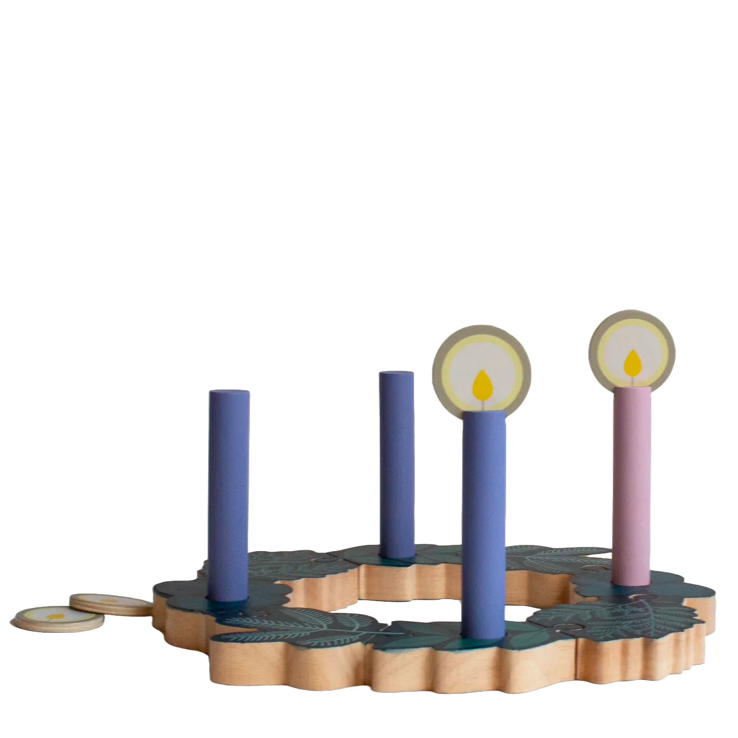 Double-sided Advent to Christmas Wooden Wreath Set