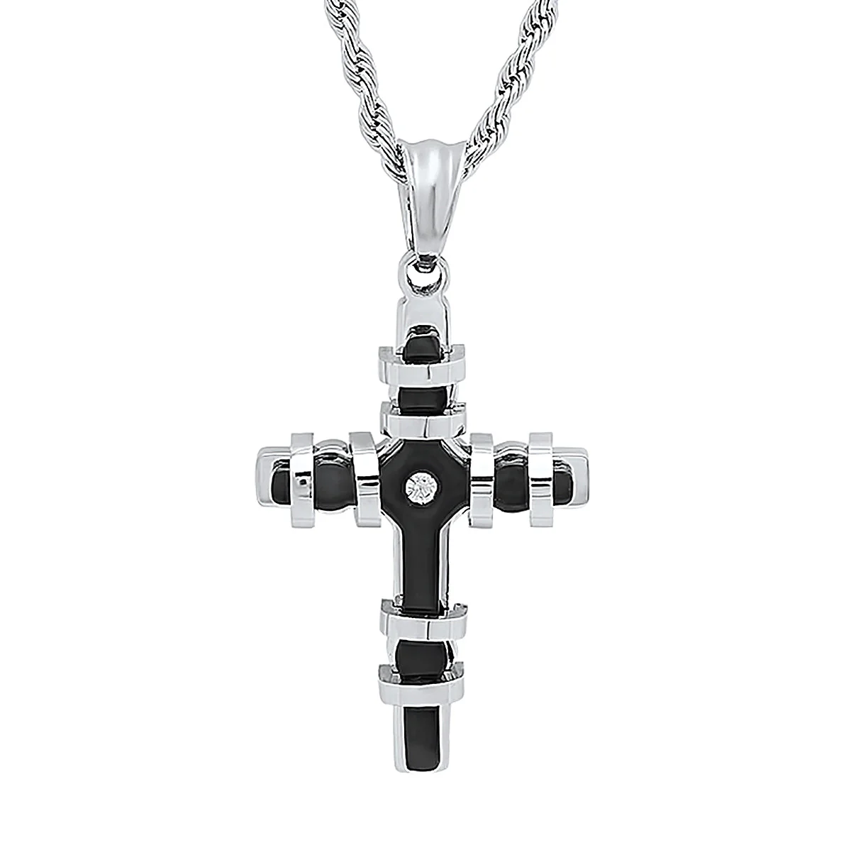 Encased Cross Pendant Necklace - Image 4