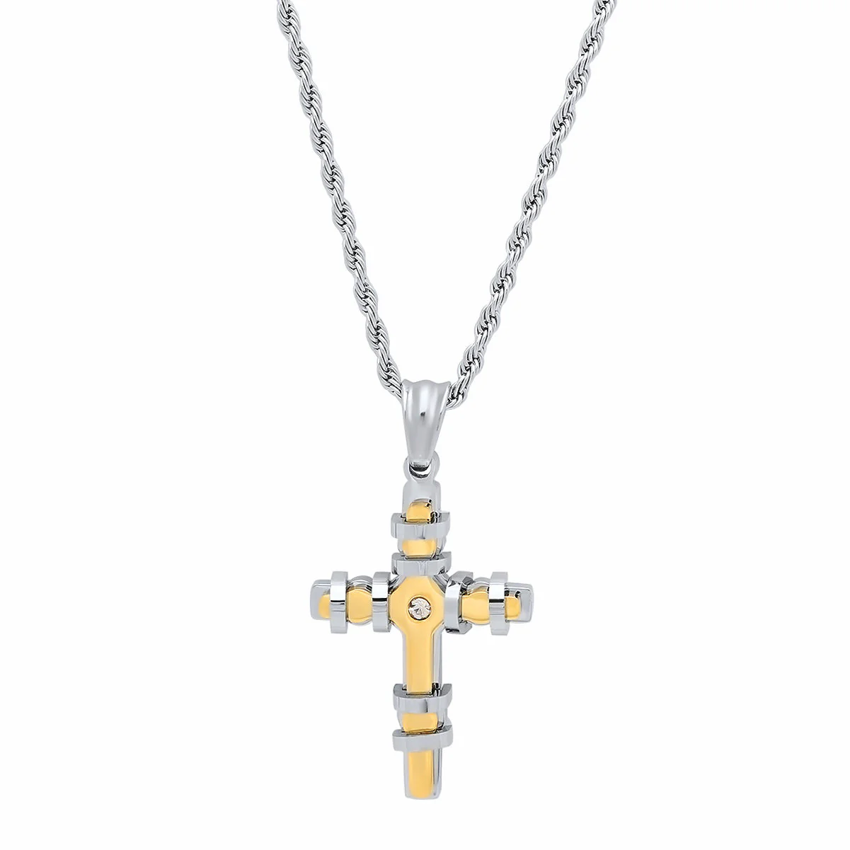 Encased Cross Pendant Necklace - Image 5
