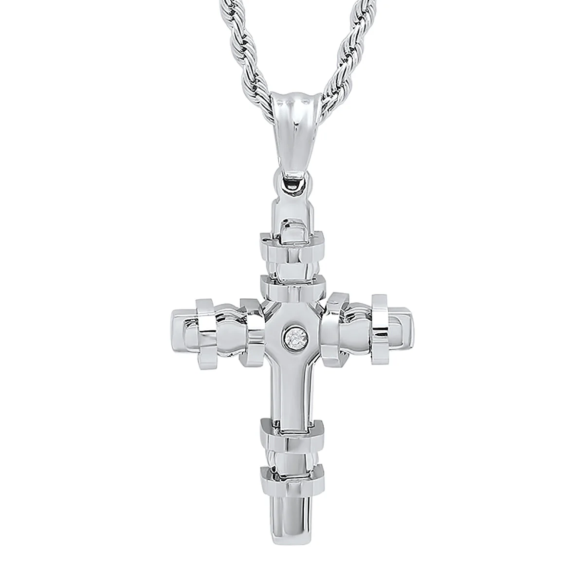 Encased Cross Pendant Necklace - Image 8