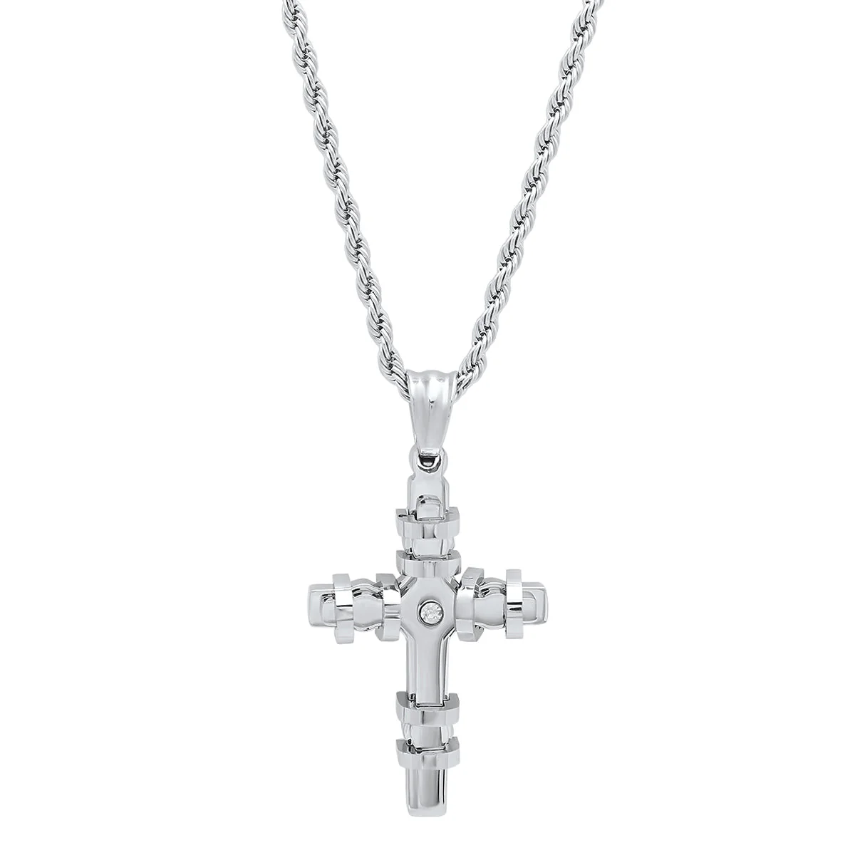 Encased Cross Pendant Necklace - Image 9