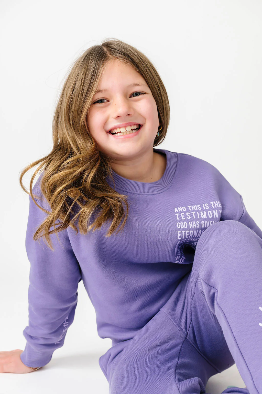 Eternal Life Purple Fleece Crewneck - Image 3