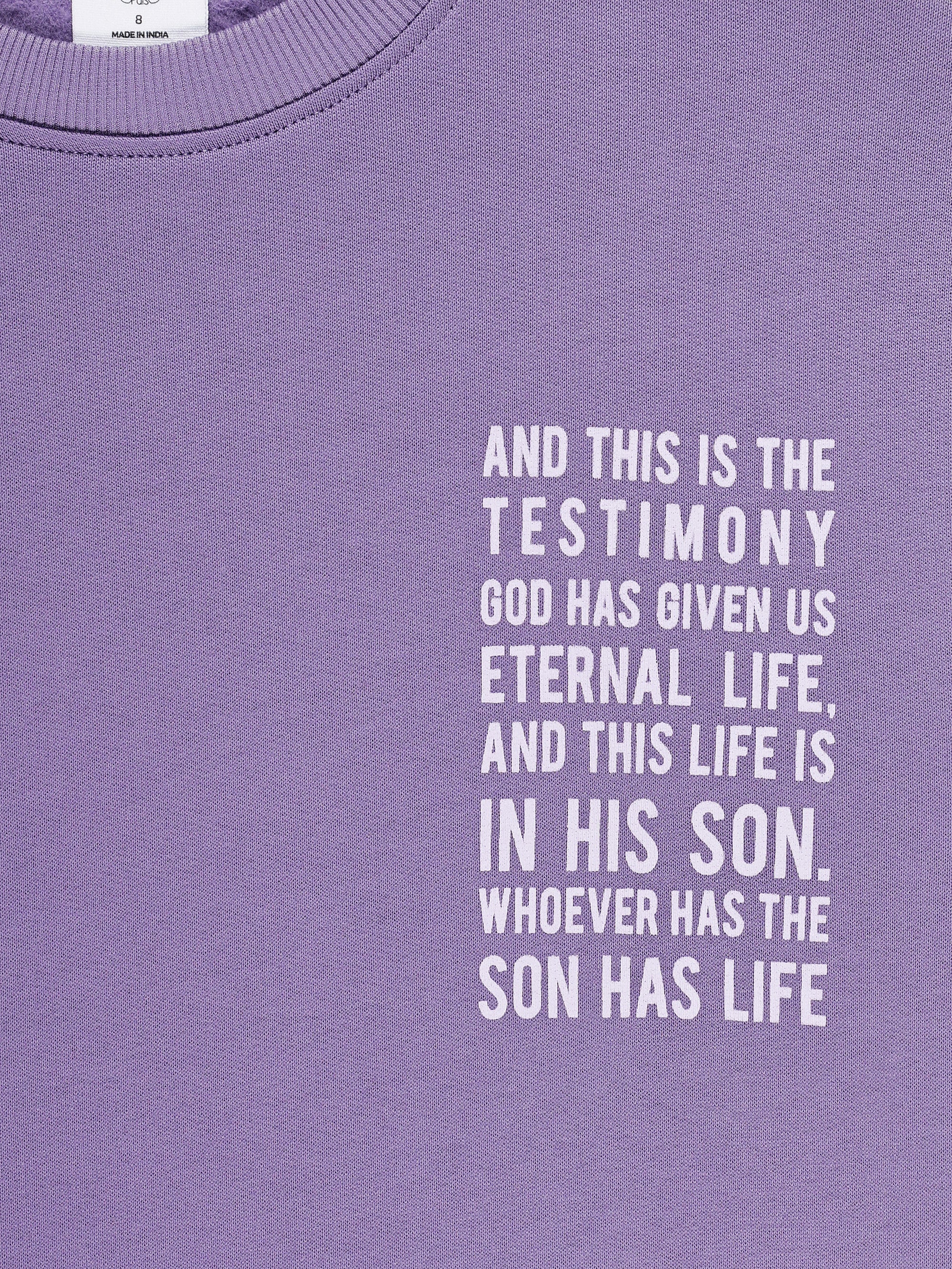 Eternal Life Purple Fleece Crewneck - Image 8