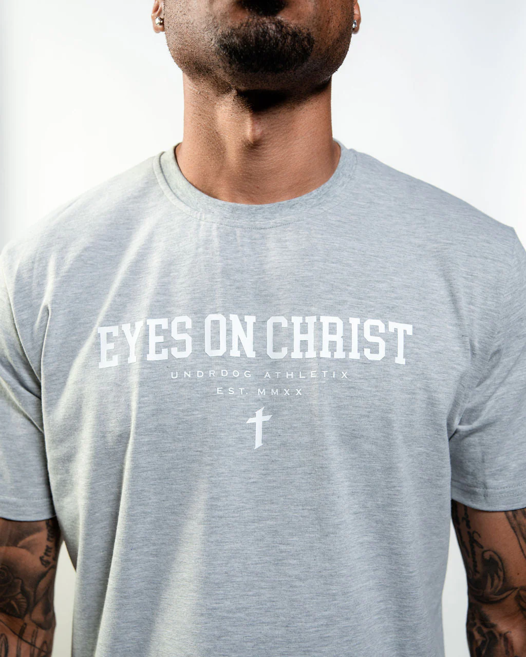 "EYES ON CHRIST" T-SHIRT SPORT GREY - Image 4
