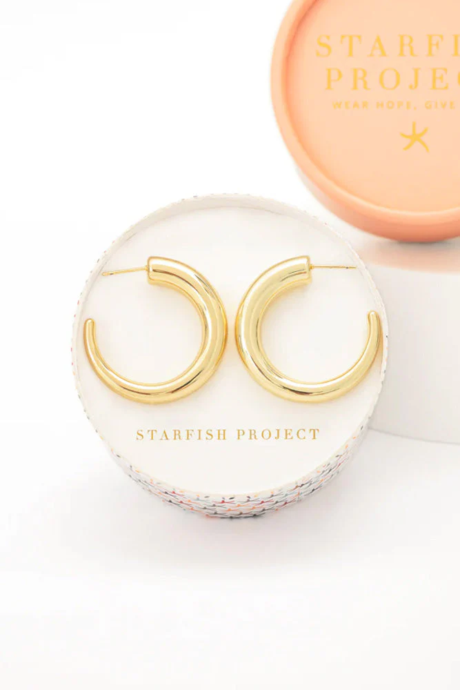 Fair-Trade Gold Eternity Earrings - Image 3