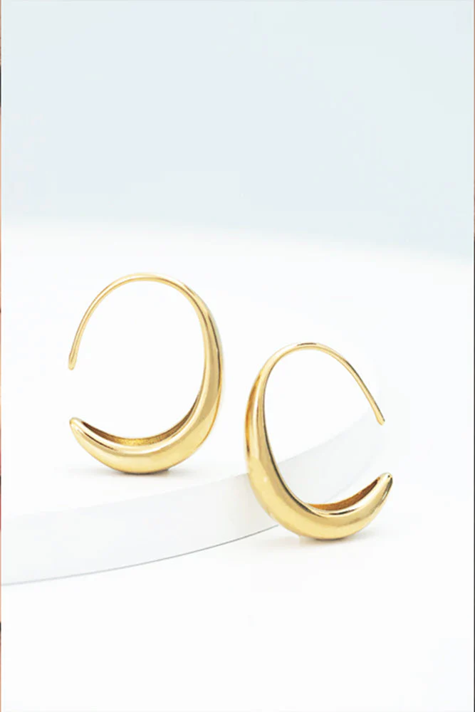 Fair-Trade Gold Moonbeam Earrings - Image 4