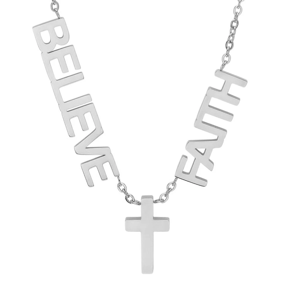 Faith, Believe & Cross Necklace - Image 2