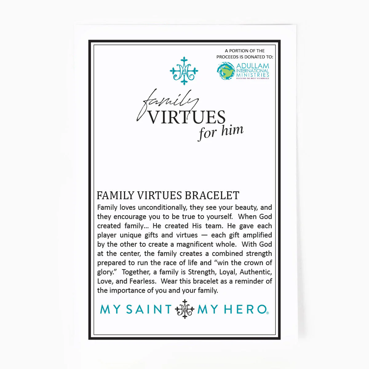 Family Virtues Bracelet for Him - Image 3