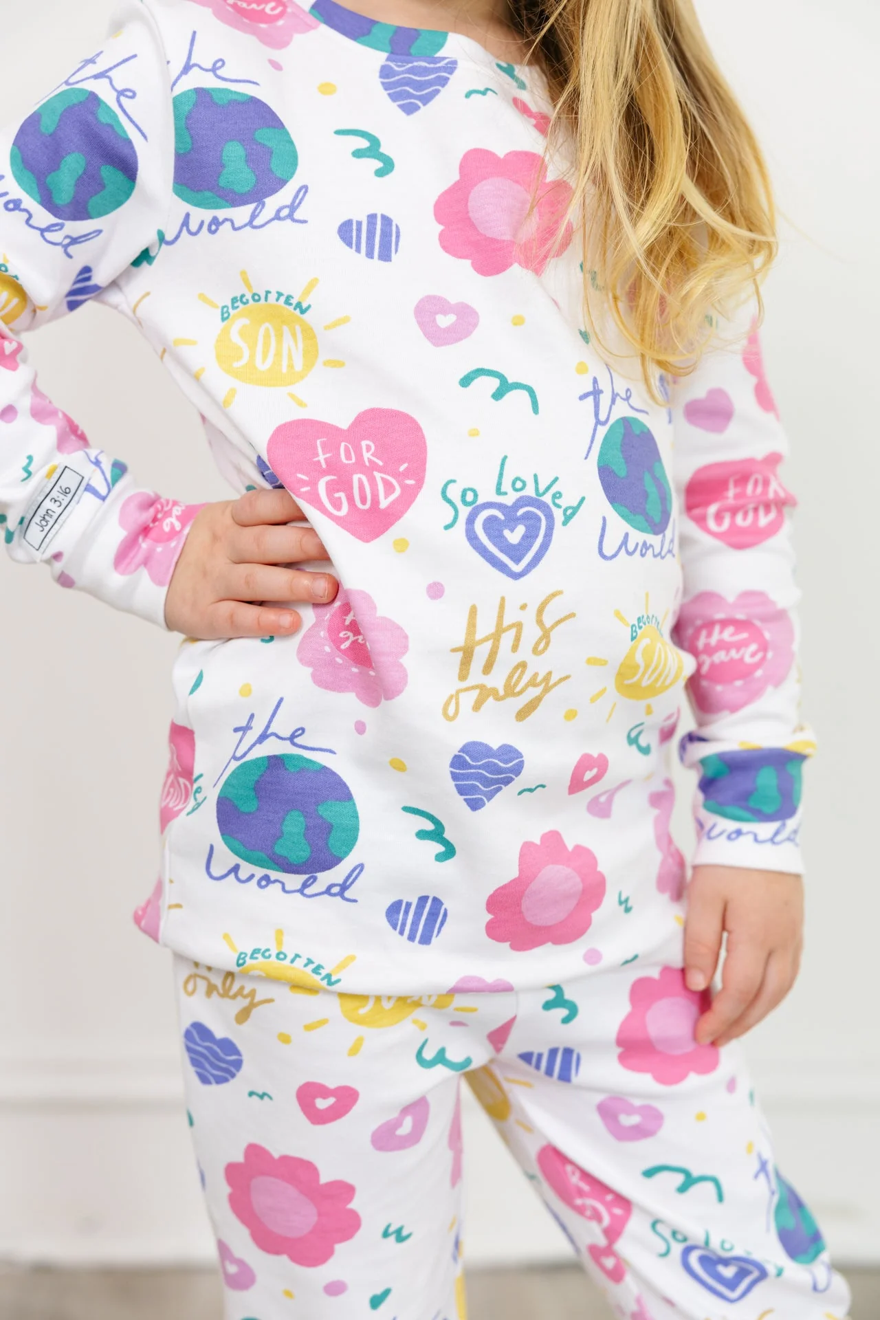 For God So Loved The World PJ Long Sleeve Set Cotton - Image 2