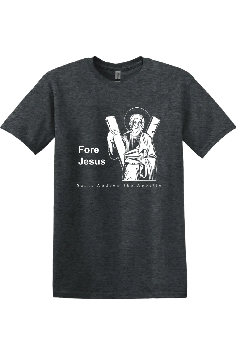 Fore Jesus - St. Andrew the Apostle Adult T-Shirt - Image 10