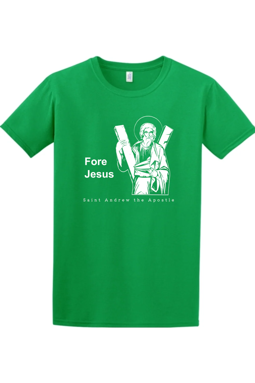 Fore Jesus - St. Andrew the Apostle Adult T-Shirt - Image 3