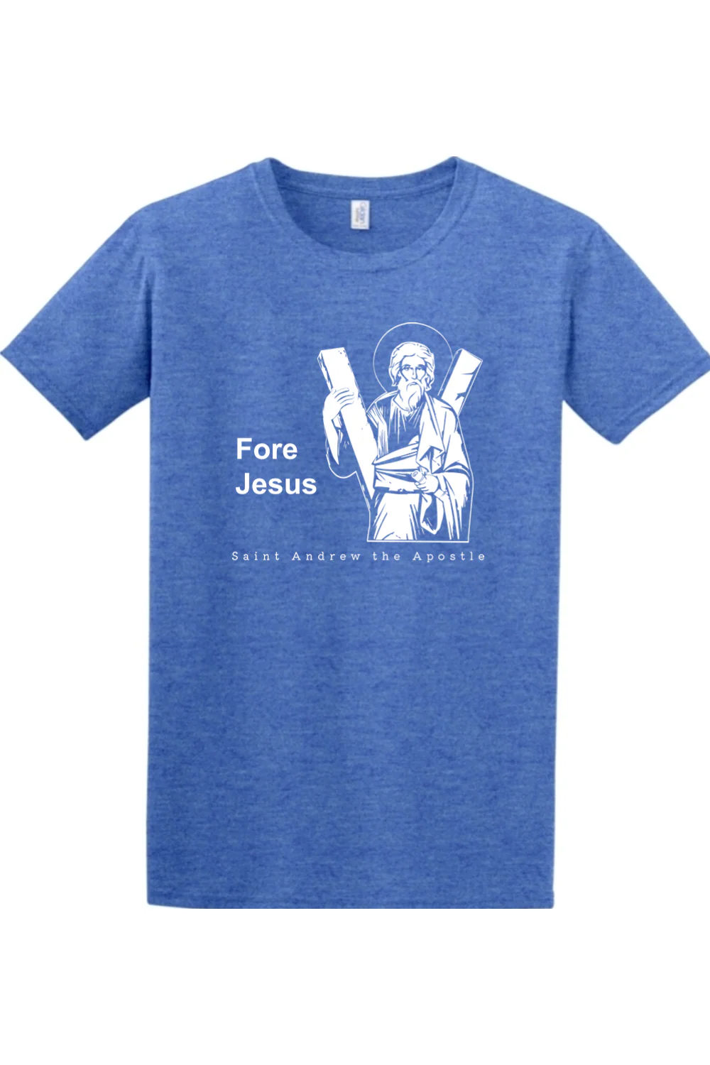 Fore Jesus - St. Andrew the Apostle Adult T-Shirt - Image 4