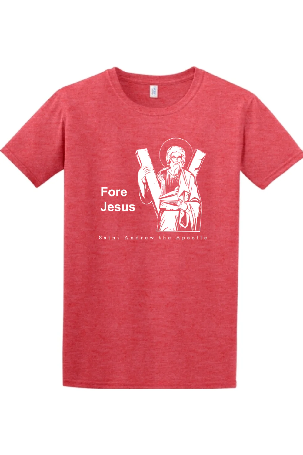 Fore Jesus - St. Andrew the Apostle Adult T-Shirt - Image 5