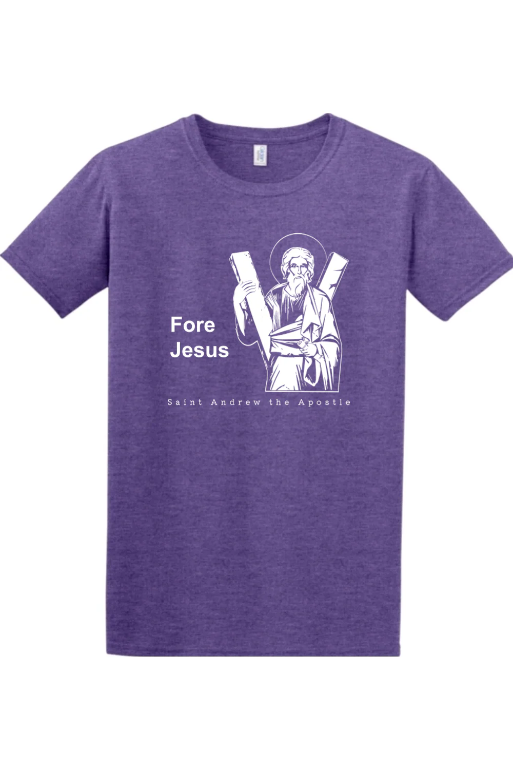 Fore Jesus - St. Andrew the Apostle Adult T-Shirt - Image 6