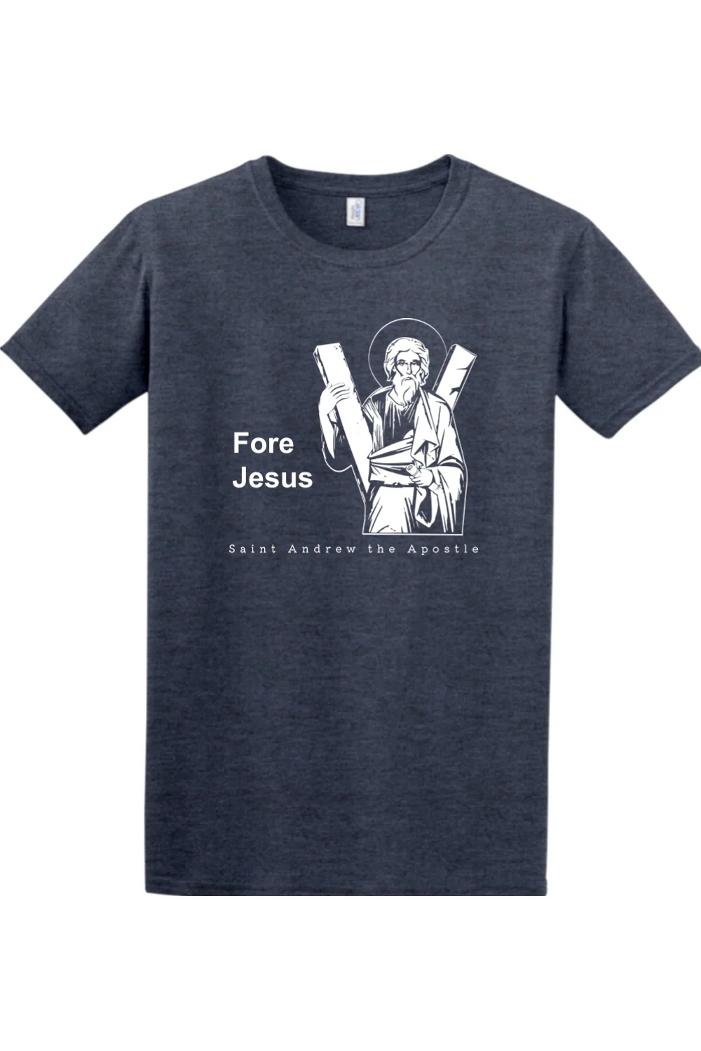 Fore Jesus - St. Andrew the Apostle Adult T-Shirt - Image 7