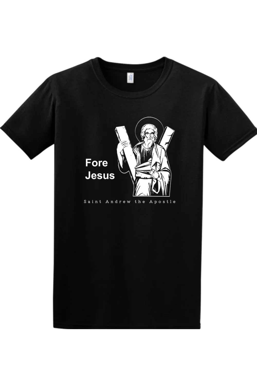 Fore Jesus - St. Andrew the Apostle Adult T-Shirt - Image 8