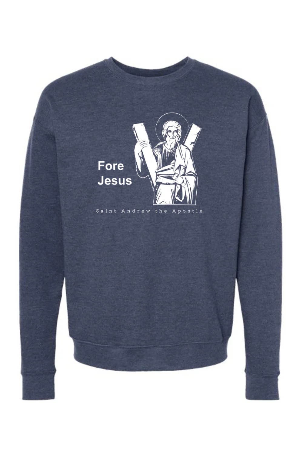 Fore Jesus - St. Andrew the Apostle Crewneck Sweatshirt - Image 2